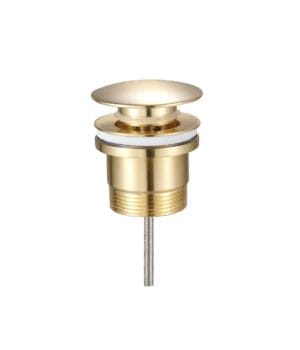 Brass bathroom sink pop-up drain stopper with overflow, chrome finish, suitable for modern and vintage vanity installations. Easy installation and durable material for long-lasting use.