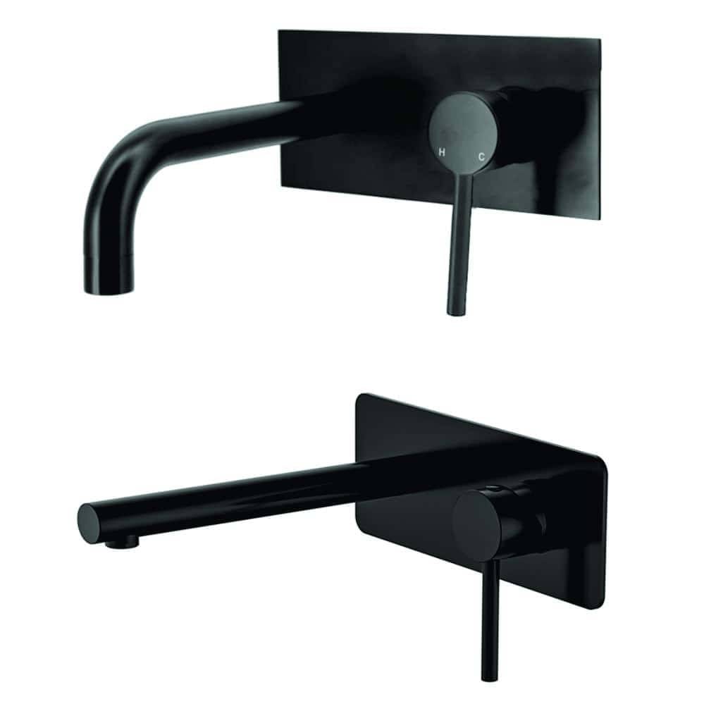Sleek black wall-mounted kitchen faucets with modern design, single-handle control, perfect for contemporary kitchens and bathroom renovations. Durable and stylish fixtures from Builders Warehouse Online.