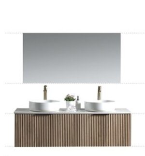 Elegant VIVO 1500mm wall hung vanity with floating cabinet and curved handle drawers