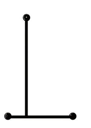 MOBI CARE T Shape Shower Rail - Matte Black - Left Hand