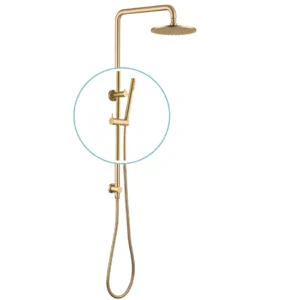 ROLEX Multifunction Shower Rail Brushed Brass Slimline Handpiece