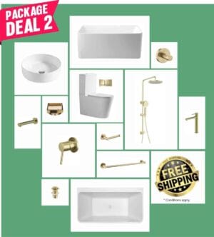 Complete Bathroom Solution Deal 2 featuring modern chrome fixtures and accessories