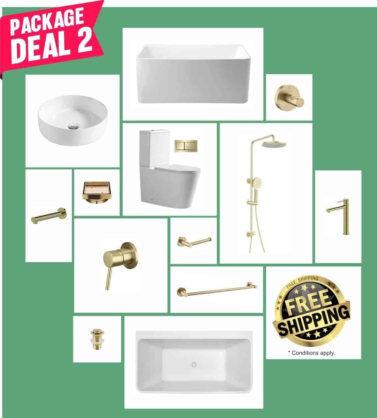 Complete Bathroom Solution Deal 2 featuring modern chrome fixtures and accessories