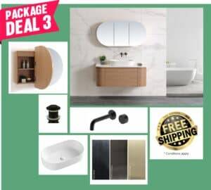 Bathroom Serenity Package Deal 3 – Milan Vanity and Basin Set with White Stone Top
