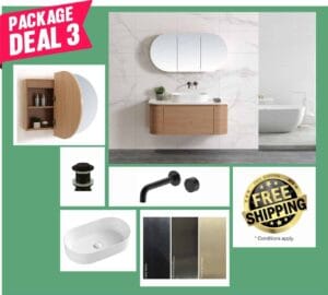 Bathroom Serenity Package Deal 3 – Milan Vanity and Basin Set with White Stone Top