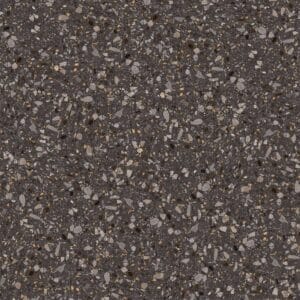 Dark speckled epoxy resin flooring with durable stone aggregate finish, suitable for commercial and industrial spaces. Perfect for builders seeking high-quality, resilient flooring solutions.