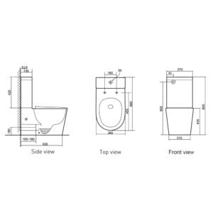 Milan Toilet Suite dimensions drawing