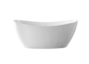 Buying Guide for Freestanding Baths 4 Sleek white modern freestanding bathtub for luxury bathroom decor, featuring smooth curves and a minimalist design. Perfect for relaxing baths and contemporary home renovation projects.
