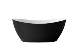 Buying Guide for Freestanding Baths 3 Stylish black and white freestanding bathtub with modern design, perfect for contemporary bathroom renovations and luxury spa spaces.