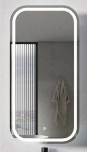 Benefits of a Mirror Cabinet – Style Meets Function 3 Mirror with LED backlighting, modern bathroom decor, and minimalist design for home renovation.