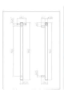 High-quality hardware technical drawing with detailed dimensions for builders and construction projects.