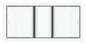 Light white modern sliding window with three panels for residential or commercial use. Ideal for enhancing natural light and ventilation in home renovations.