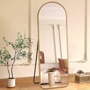 Arched Full Length Mirror 200cm x 100cm Gold Frame Freestanding Aluminium