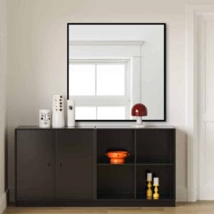 Black Framed Wall Mirror 60cm x 60cm Modern Decorative Square Mirror