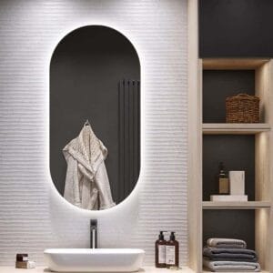Oval LED Mirror 130cm x 70cm Frameless Backlit Defogger Dimmable