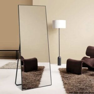 Rectangular Full Length Mirror 120cm x 220cm Black Large Modern Floor Mirror