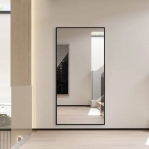 Black Framed Rectangular Wall Mirror Modern 70cm x 140cm Full-Length Mirror for Bedrooms Bathrooms Entryways