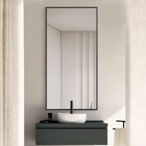 Black Framed Rectangular Wall Mirror Modern 50cm x 100cm Full-Length Mirror for Bedrooms Bathrooms Entryways