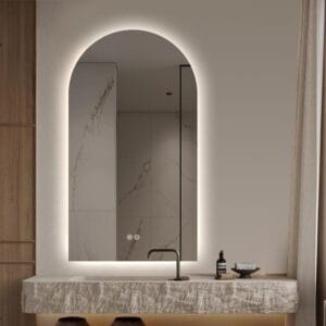 Arched LED Mirror 90cm x 50cm Frameless Backlit Dimmable Anti Fog Bathroom Vanity