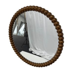 Beaded Sunburst Wall Mirror 70cm Round Gold Decorative Accent