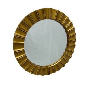 Round Modern Egypt Mirror 65cm Gold Wall Mount PU Frame Vintage Style