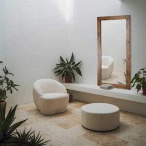 Nordic Full Length Rectangular Mirror 183cm x 91cm Yellow Brown Woodgrain Floor Mirror