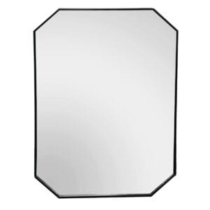Star Octagon Mirror 90cm x 60cm Black Aluminium Frame Modern Wall Décor