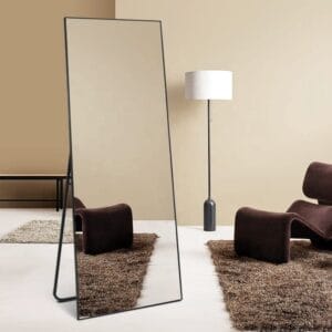 Rectangular Full Length Mirror 90cm x 190cm Black Large Modern Floor Mirror