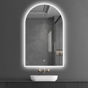 Arched LED Bathroom Mirror 130cm x 70cm Frameless Frosted Dimmable Anti Fog Defogger