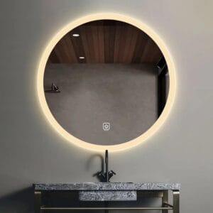 Round LED Mirror 80cm Frosted Defogger Dimmable 30mm Strip