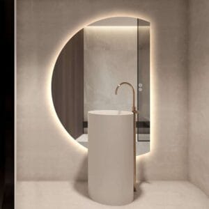 Right Cut Moon LED Mirror 91cm x 130cm Frameless Backlit Wall Mirror