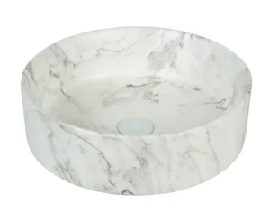 Mira 40 Round Above-Counter Basin – Matte White Ceramic
