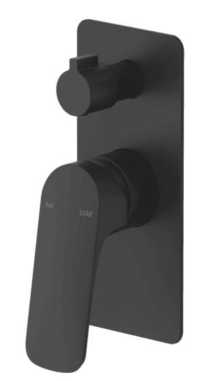 Kaza Shower Mixer Diverter - 1P - TRIM KIT ONLY - Black