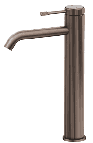Mica Fluted Tall Basin Mixer - Dusk Bronze