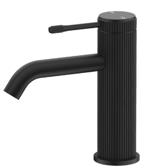 Mica Fluted Basin Mixer - Black