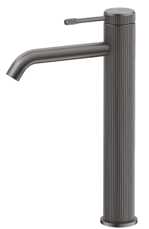 Mica Fluted Tall Basin Mixer - Gunmetal