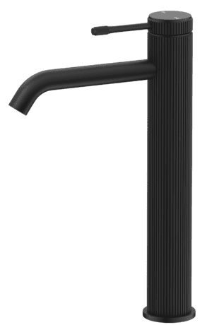Mica Fluted Tall Basin Mixer - Black
