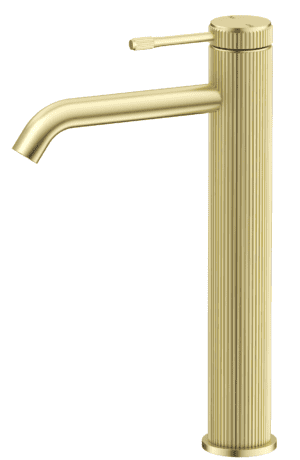 Mica Fluted Tall Basin Mixer- French Gold