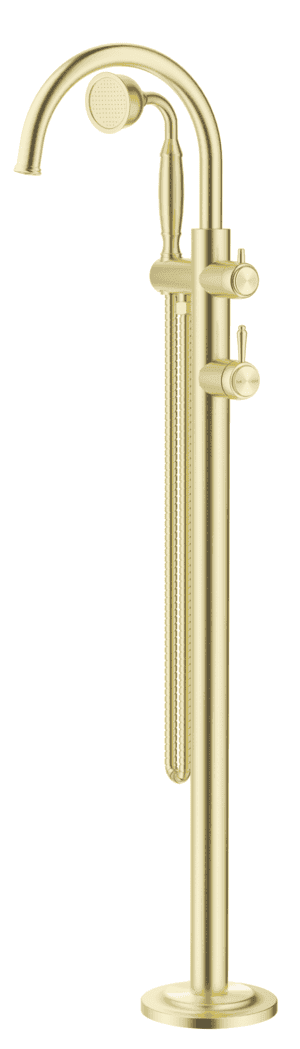 Mica Heritage Freestanding Bath Mixer with Hand Shower- French Gold