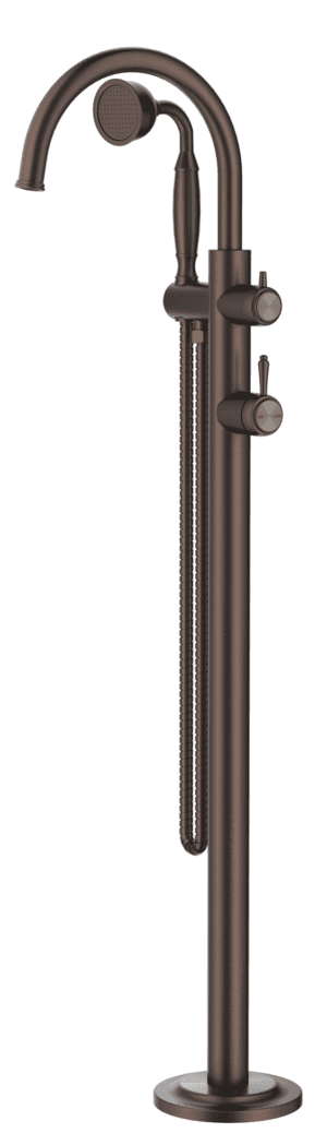 Mica Heritage Freestanding Bath Mixer with Hand Shower - Dusk Bronze