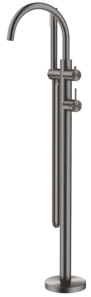 Mica Freestanding Bath Mixer with Hand Shower - Gunmetal