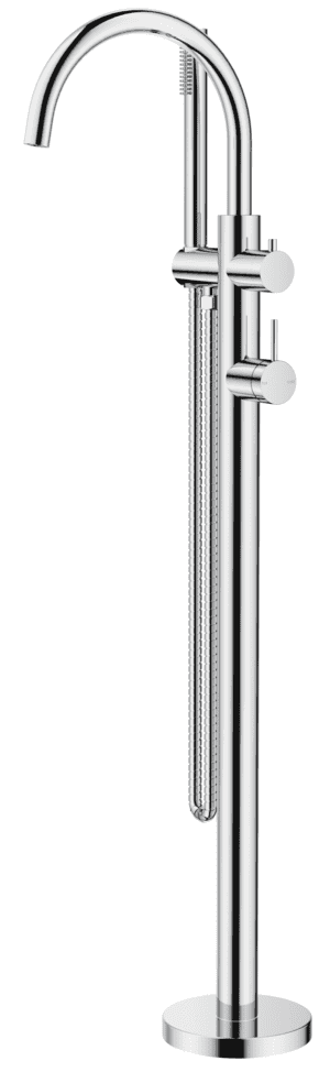 Mica Freestanding Bath Mixer with Hand Shower - Chrome