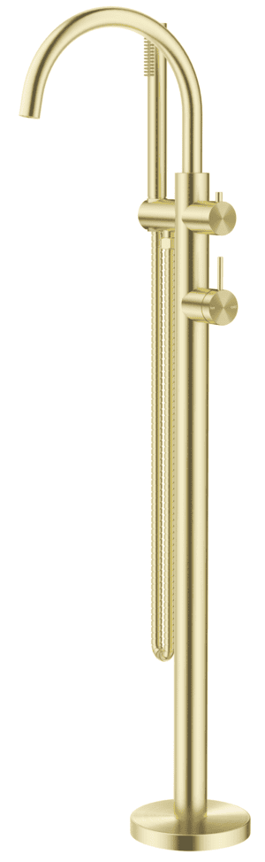 Mica Freestanding Bath Mixer with Hand Shower- French Gold