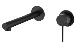 Mica Wall-Spout Combo - Straight Spout - 2P - TRIM KIT ONLY - Black