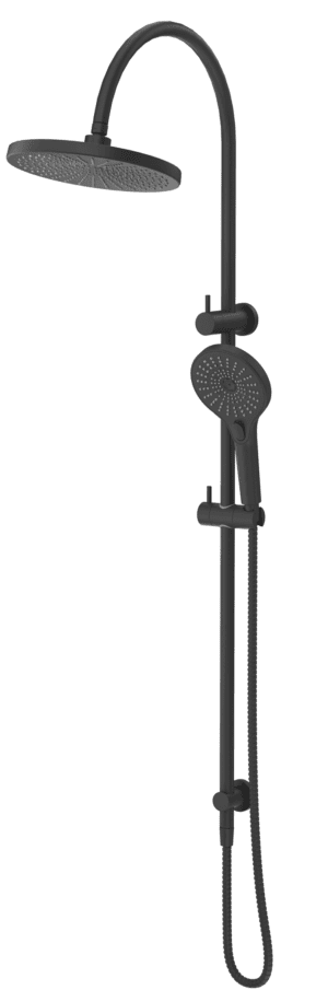 Mica Gooseneck Dual Shower Rail - Black