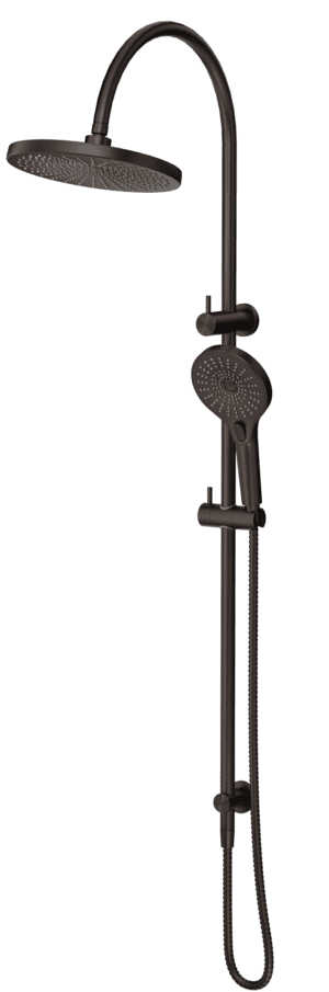 Mica Gooseneck Dual Shower Rail - Dusk Bronze