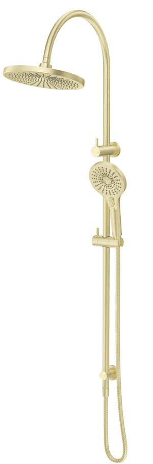 Mica Gooseneck Dual Shower Rail- French Gold