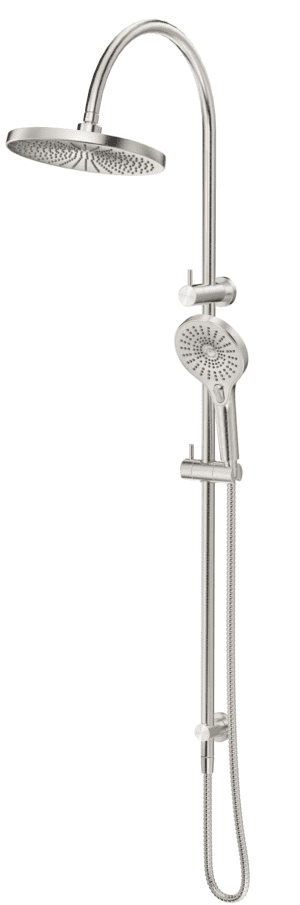 Mica Gooseneck Dual Shower Rail - Brushed Nickel