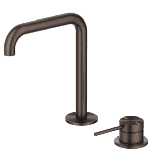 Mica Soft-Square Hob Basin Mixer Set - Dusk Bronze