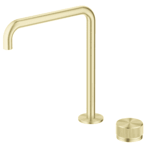 Mica Fluted Soft-Square Hob Sink/Basin Mixer Set- French Gold